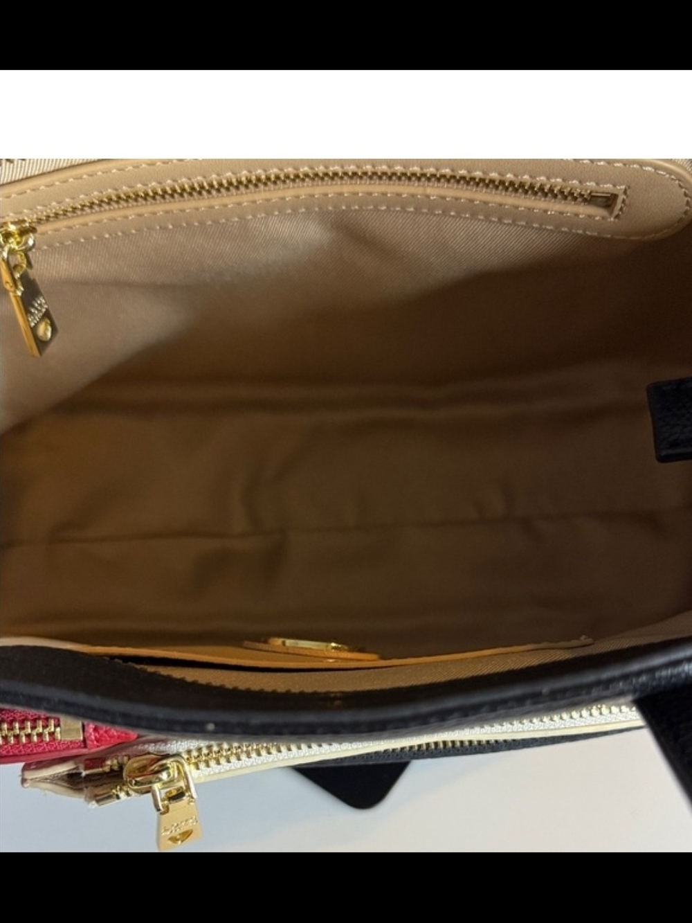 Love Moschino Black Tote with Cream & Red Pouches Includes Dust BAG - Picture 6 of 11